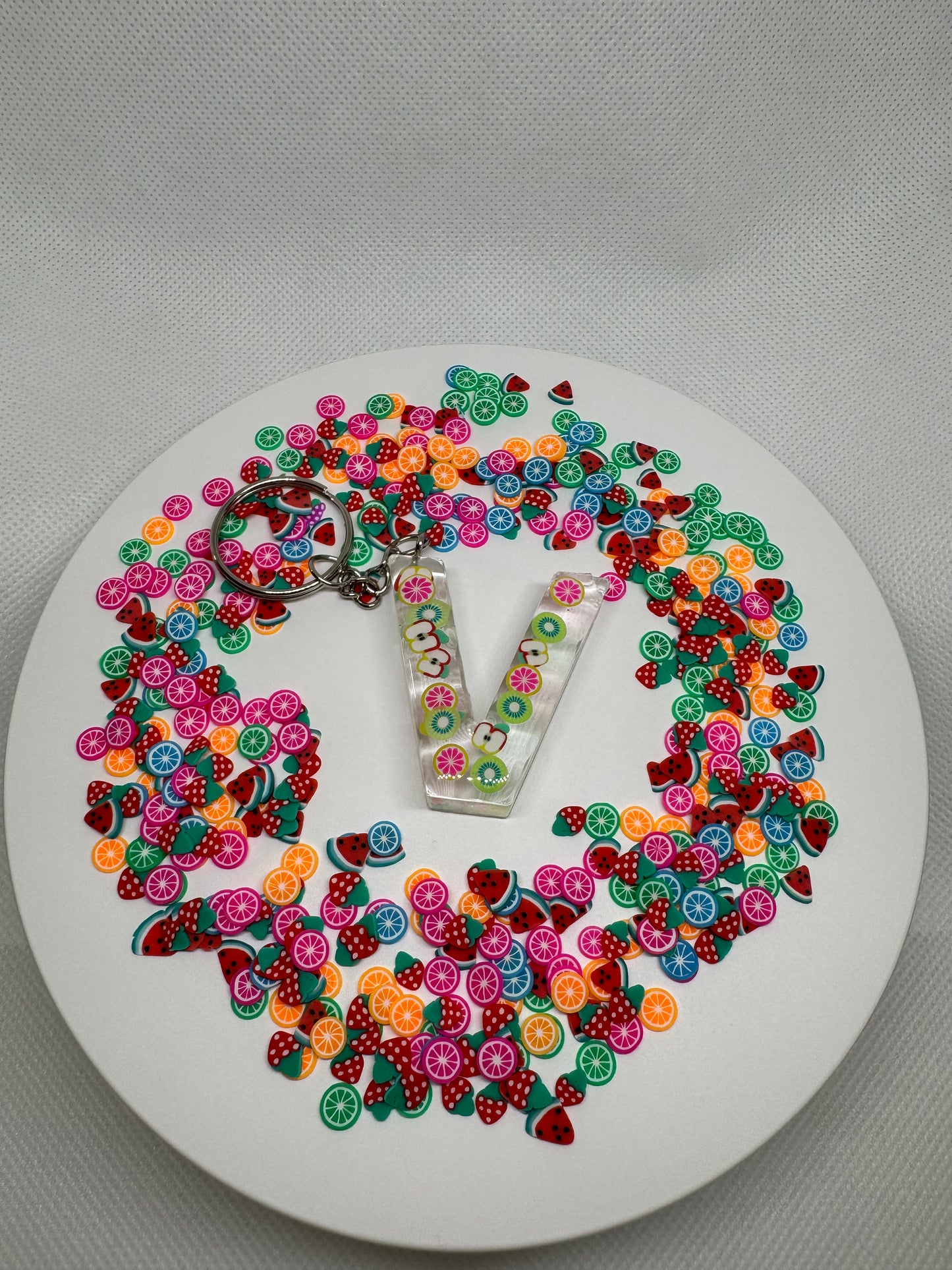 Alphabet letter keychain Fruitsππππ