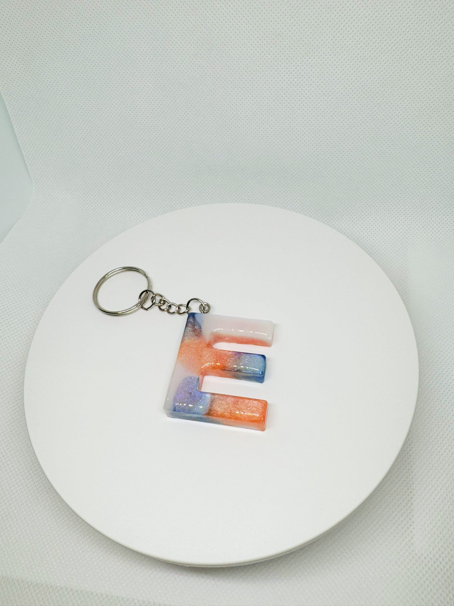 Glossy Alphabet letter keychain 3 Colors