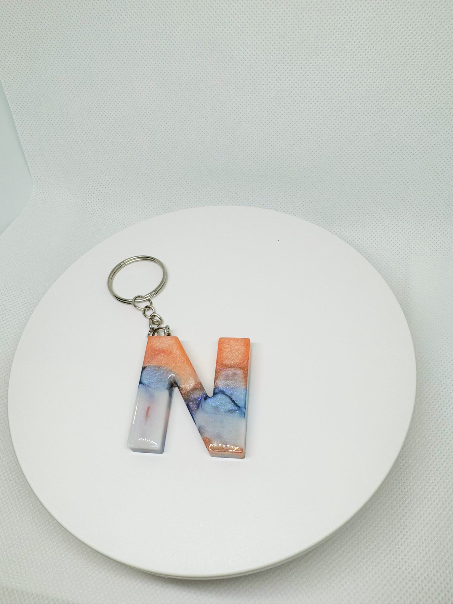 Glossy Alphabet letter keychain 3 Colors