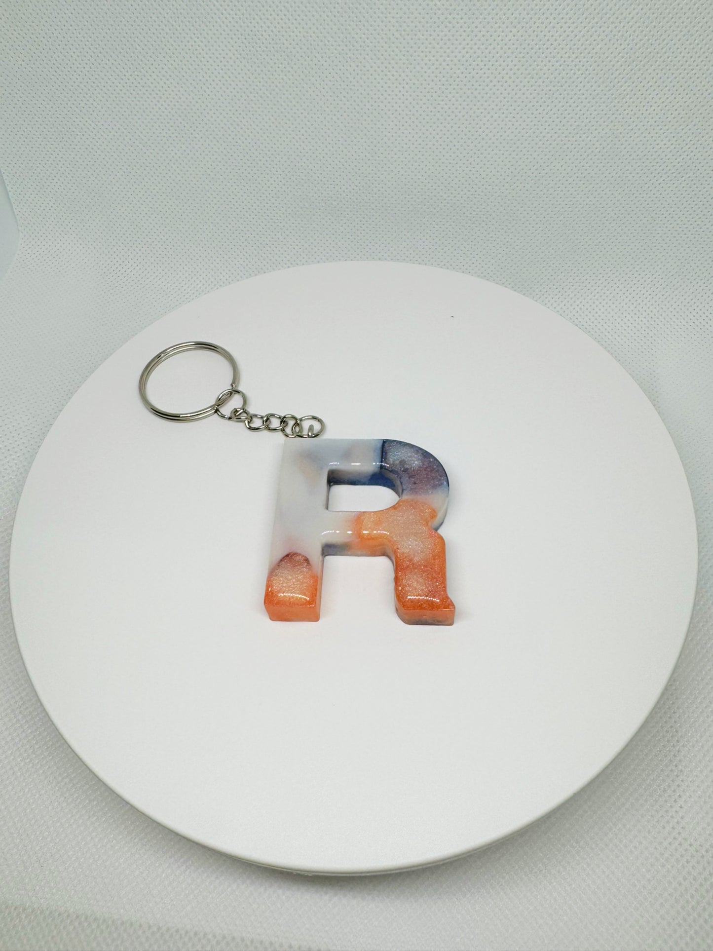 Glossy Alphabet letter keychain 3 Colors