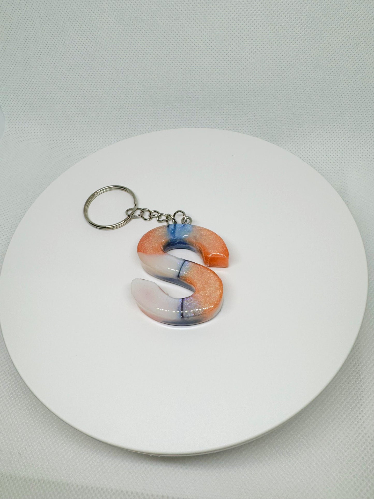 Glossy Alphabet letter keychain 3 Colors