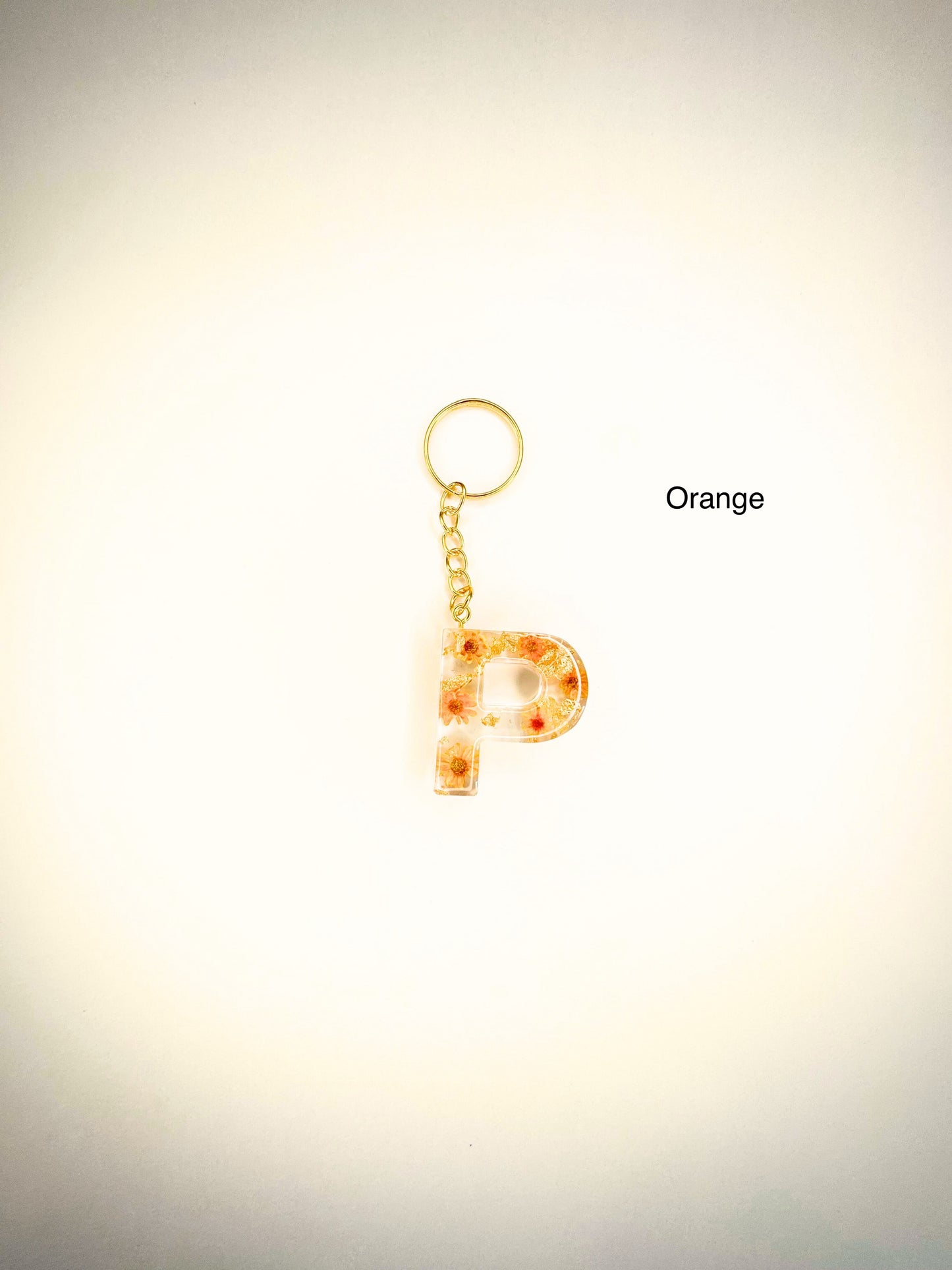 Set - Alphabet letter keychain with flowers and gold Tassel and pet paw charm