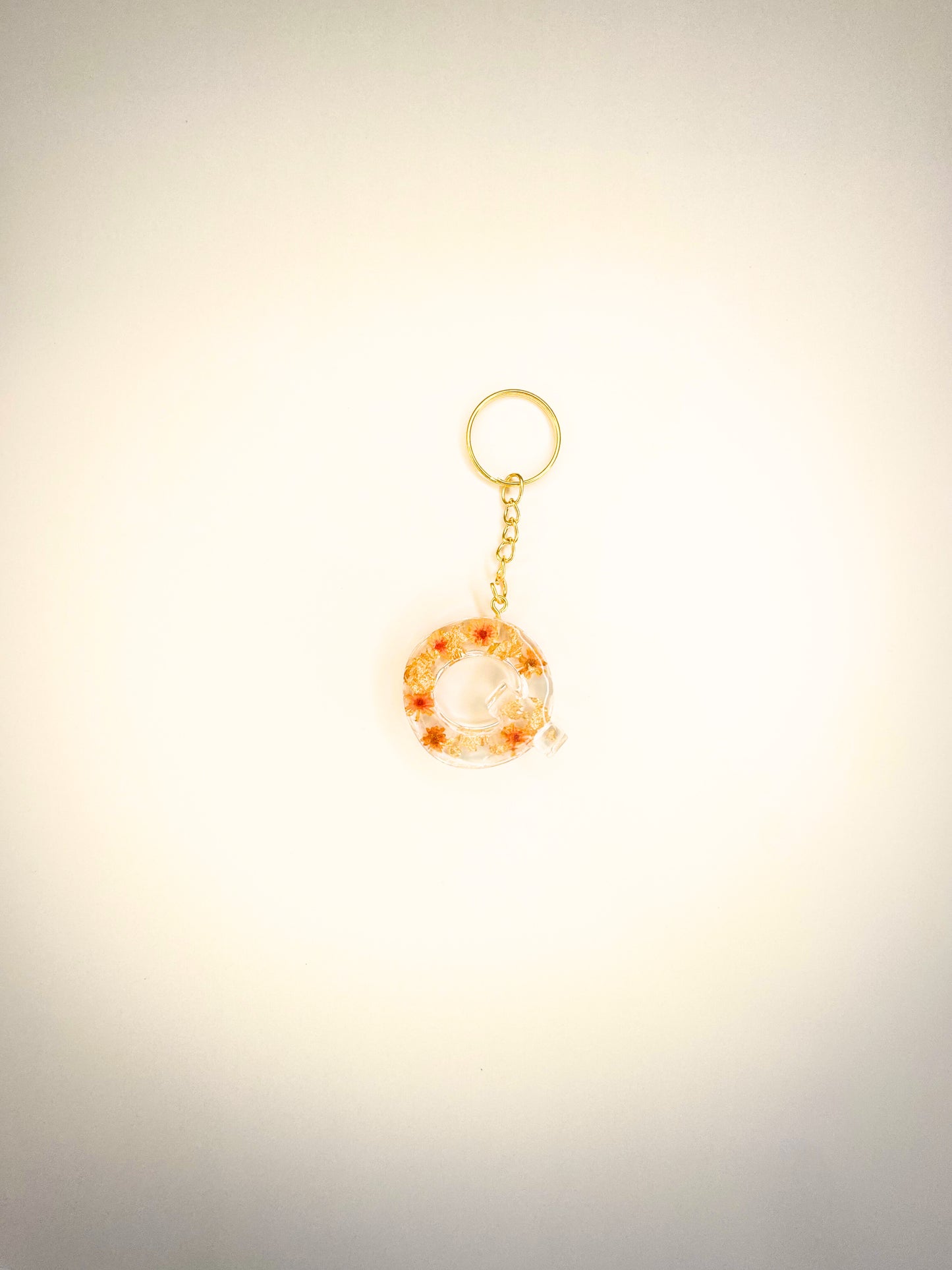 Set - Alphabet letter keychain with flowers and gold Tassel and pet paw charm