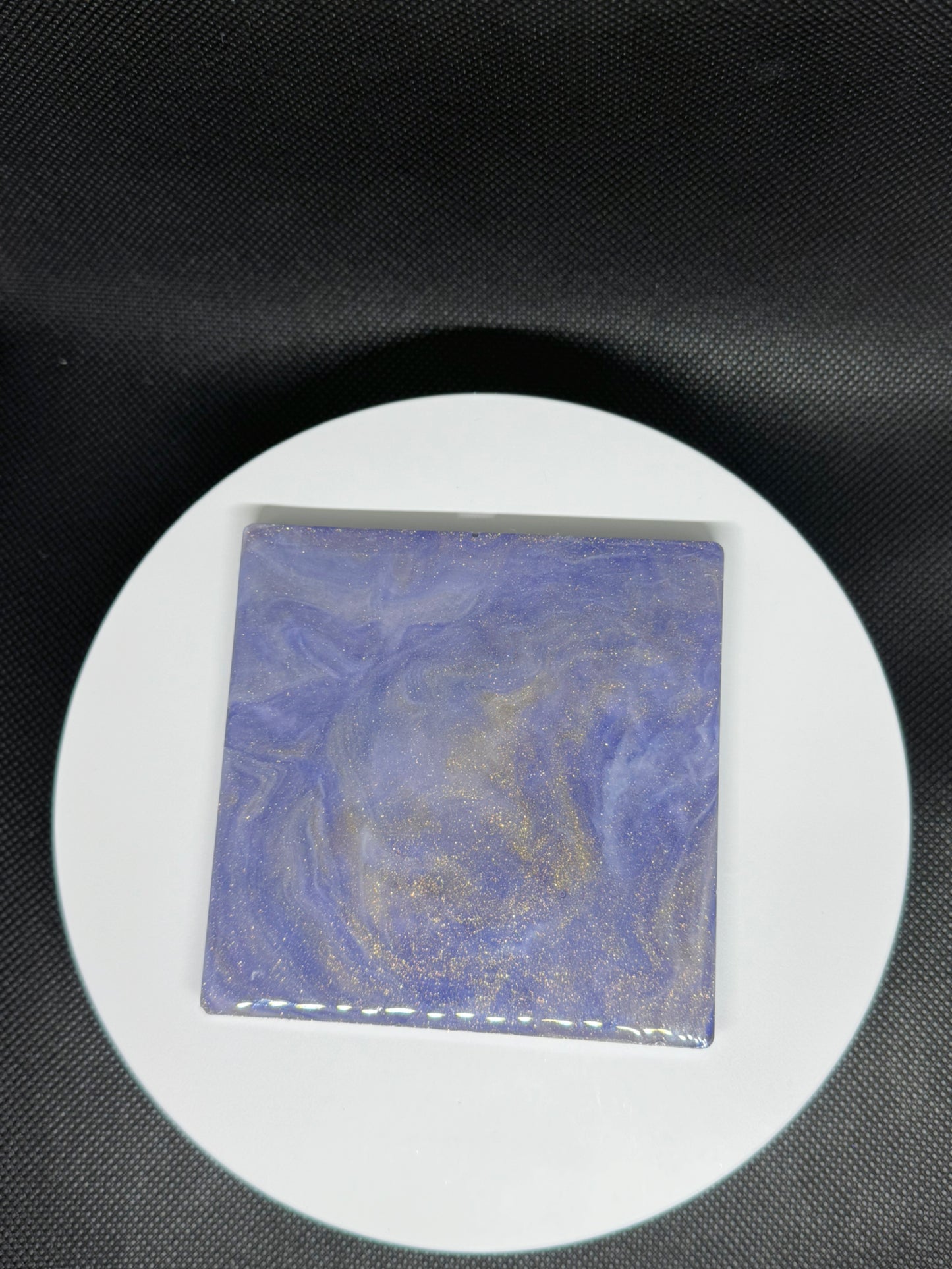 Celestial Epoxy Resin Coasters – Handmade Galaxy Blue & Gold Glitter Marble Effect – Set of 6