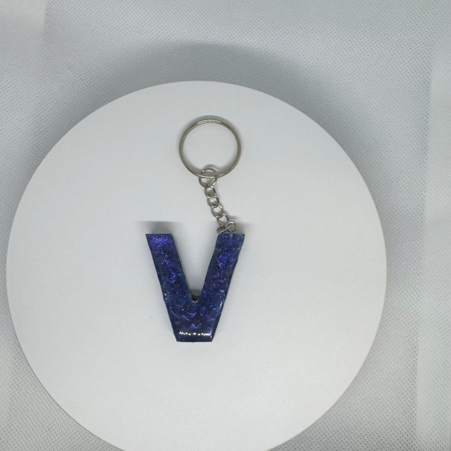 “Midnight Galaxy Letter Keychain”