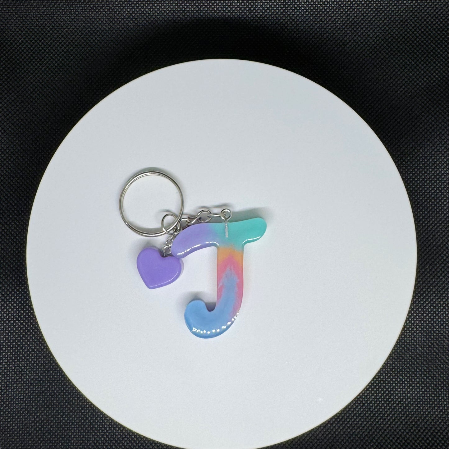 Custom Pastel Resin Initial Keychains – Handmade Letter Charms with Cute Mini Accessorie