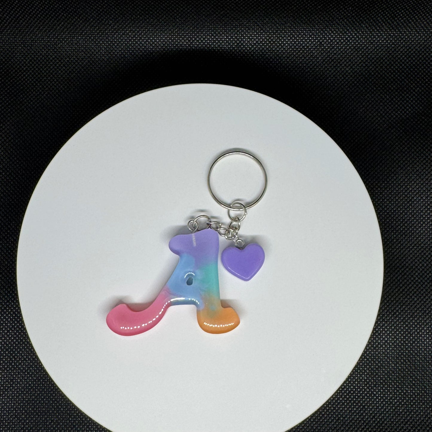 Custom Pastel Resin Initial Keychains – Handmade Letter Charms with Cute Mini Accessorie