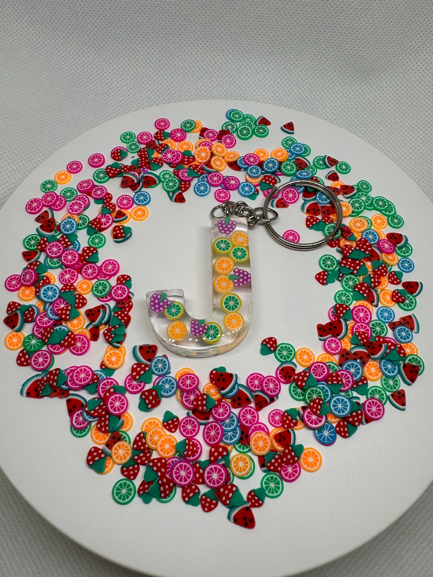 Alphabet letter keychain Fruits🍓🍒🍉🍎