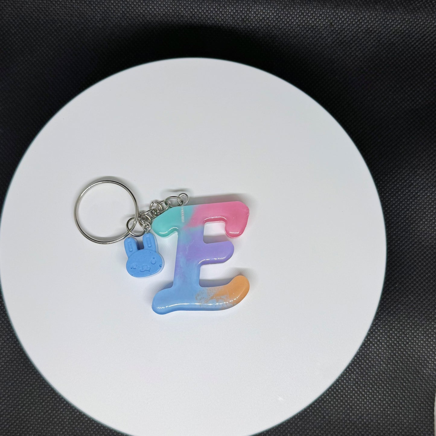 Custom Pastel Resin Initial Keychains – Handmade Letter Charms with Cute Mini Accessorie