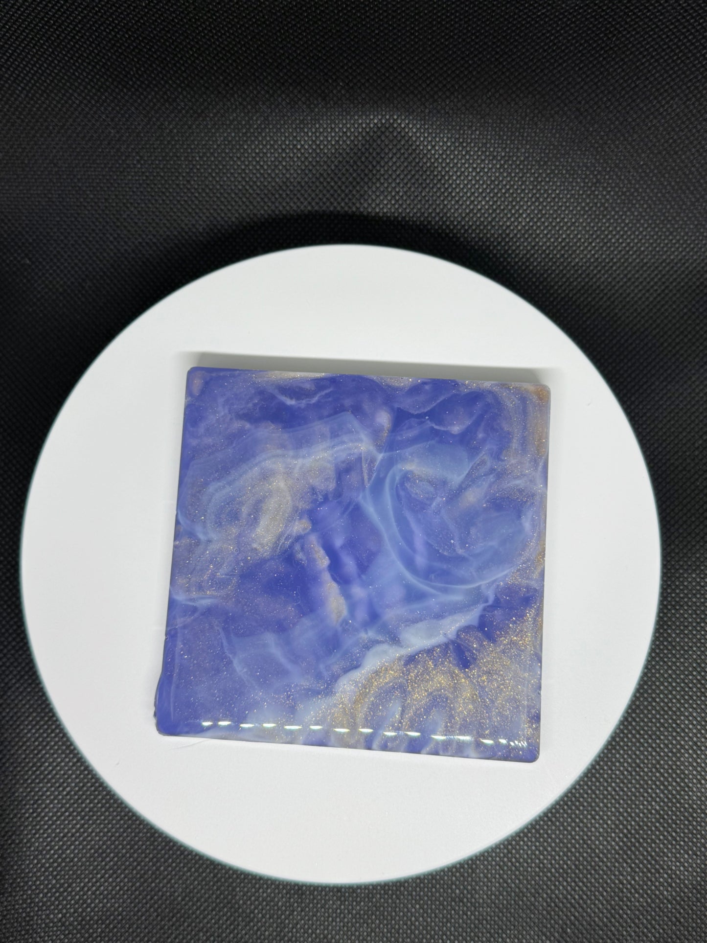 Celestial Epoxy Resin Coasters – Handmade Galaxy Blue & Gold Glitter Marble Effect – Set of 6