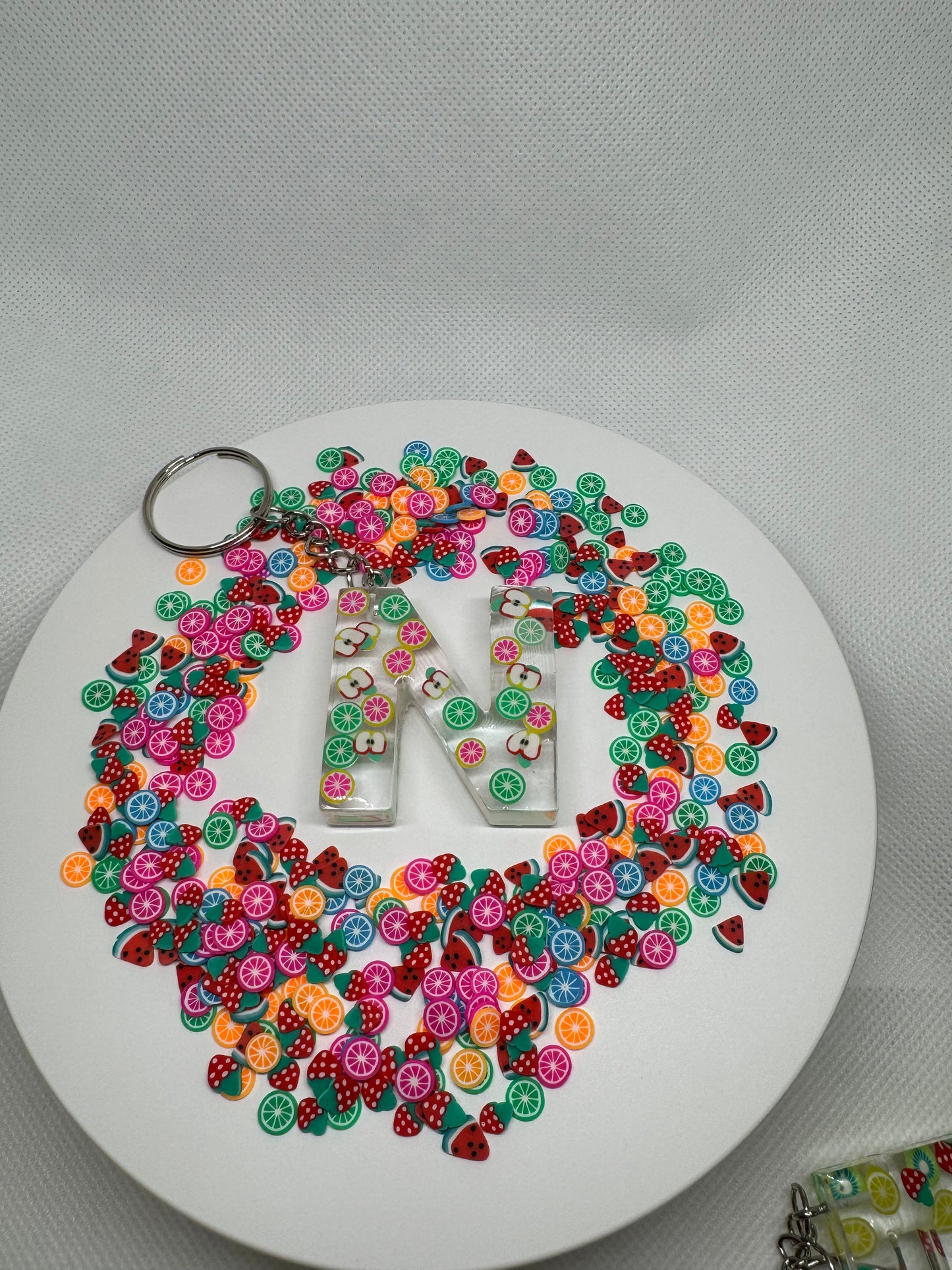Alphabet letter keychain Fruits🍓🍒🍉🍎