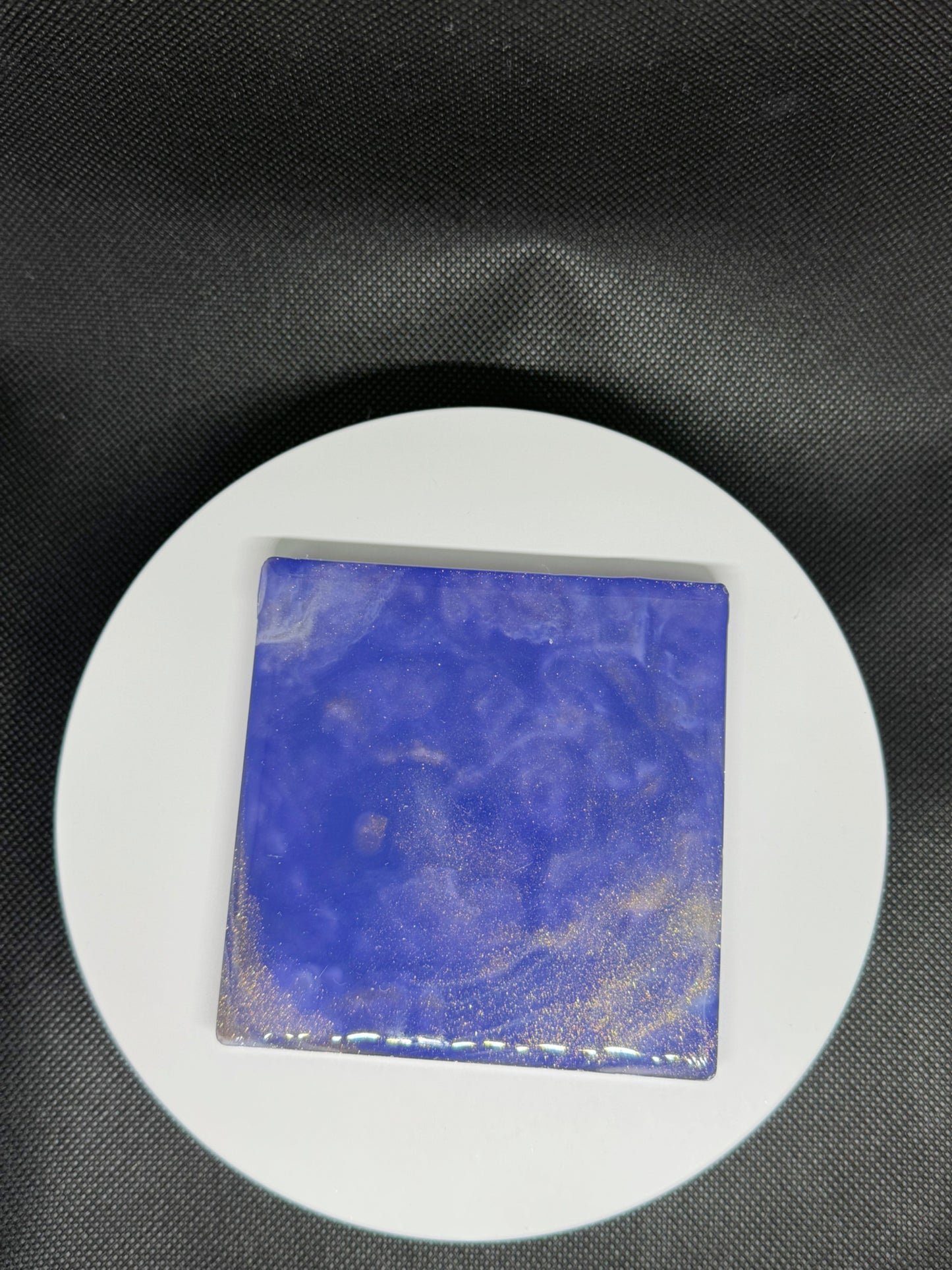 Celestial Epoxy Resin Coasters – Handmade Galaxy Blue & Gold Glitter Marble Effect – Set of 6