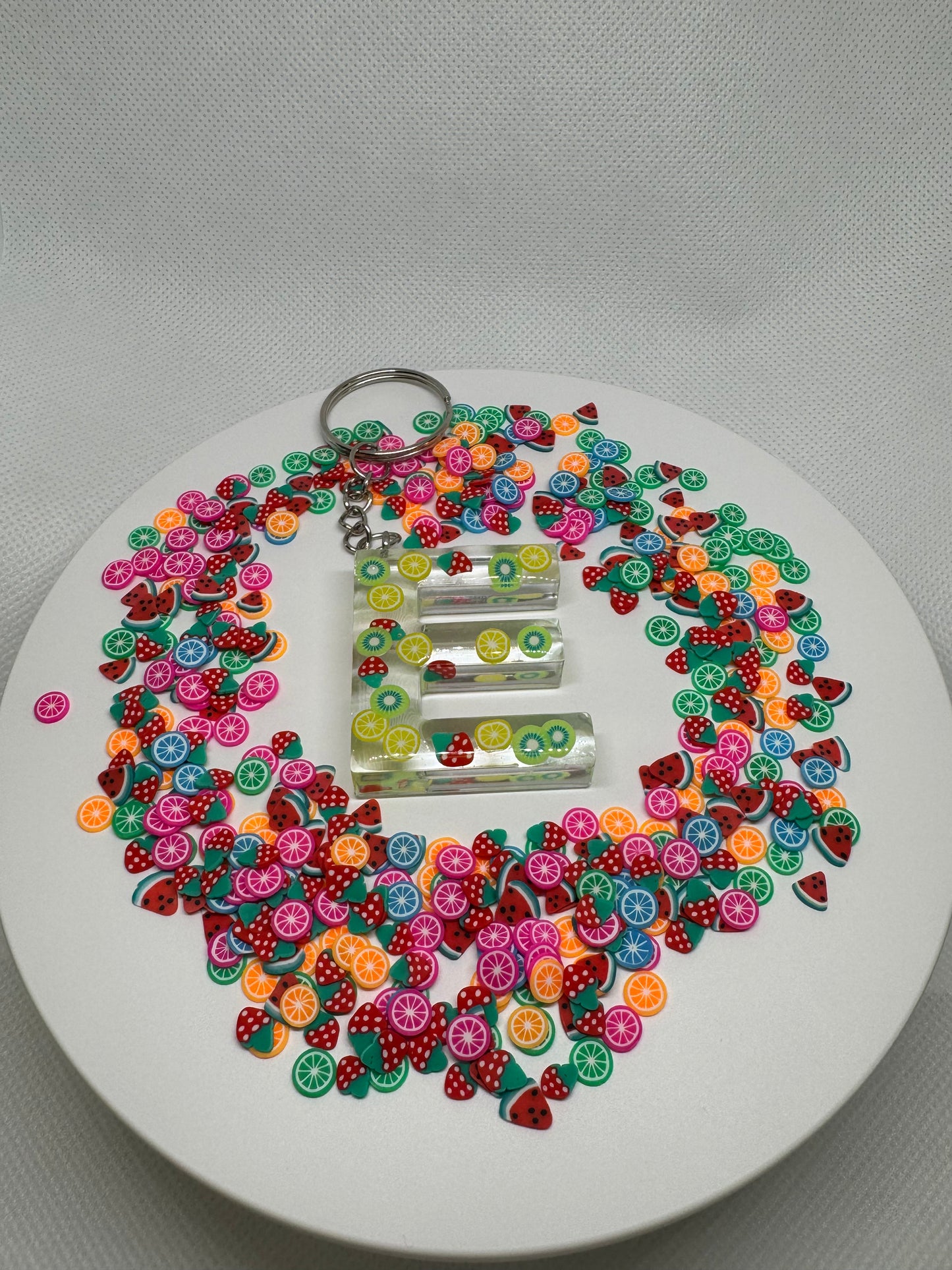 Alphabet letter keychain Fruits🍓🍒🍉🍎