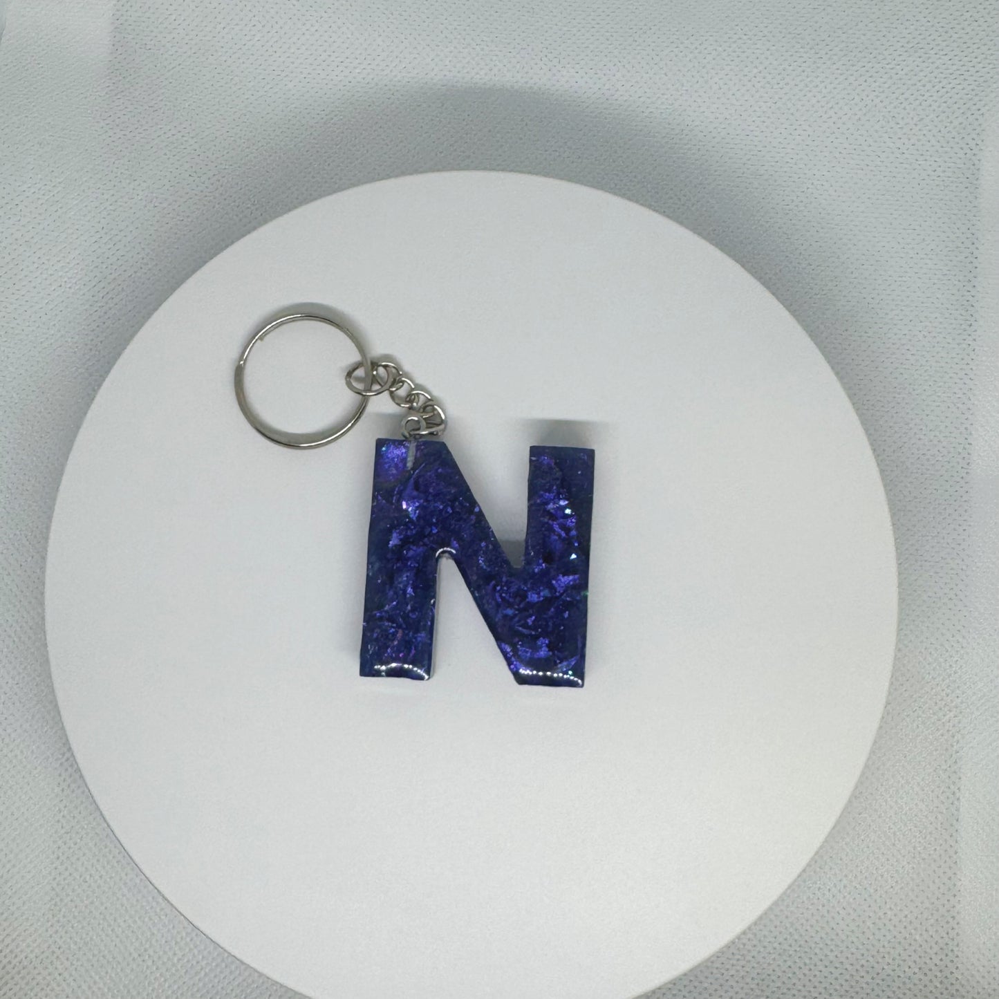 “Midnight Galaxy Letter Keychain”