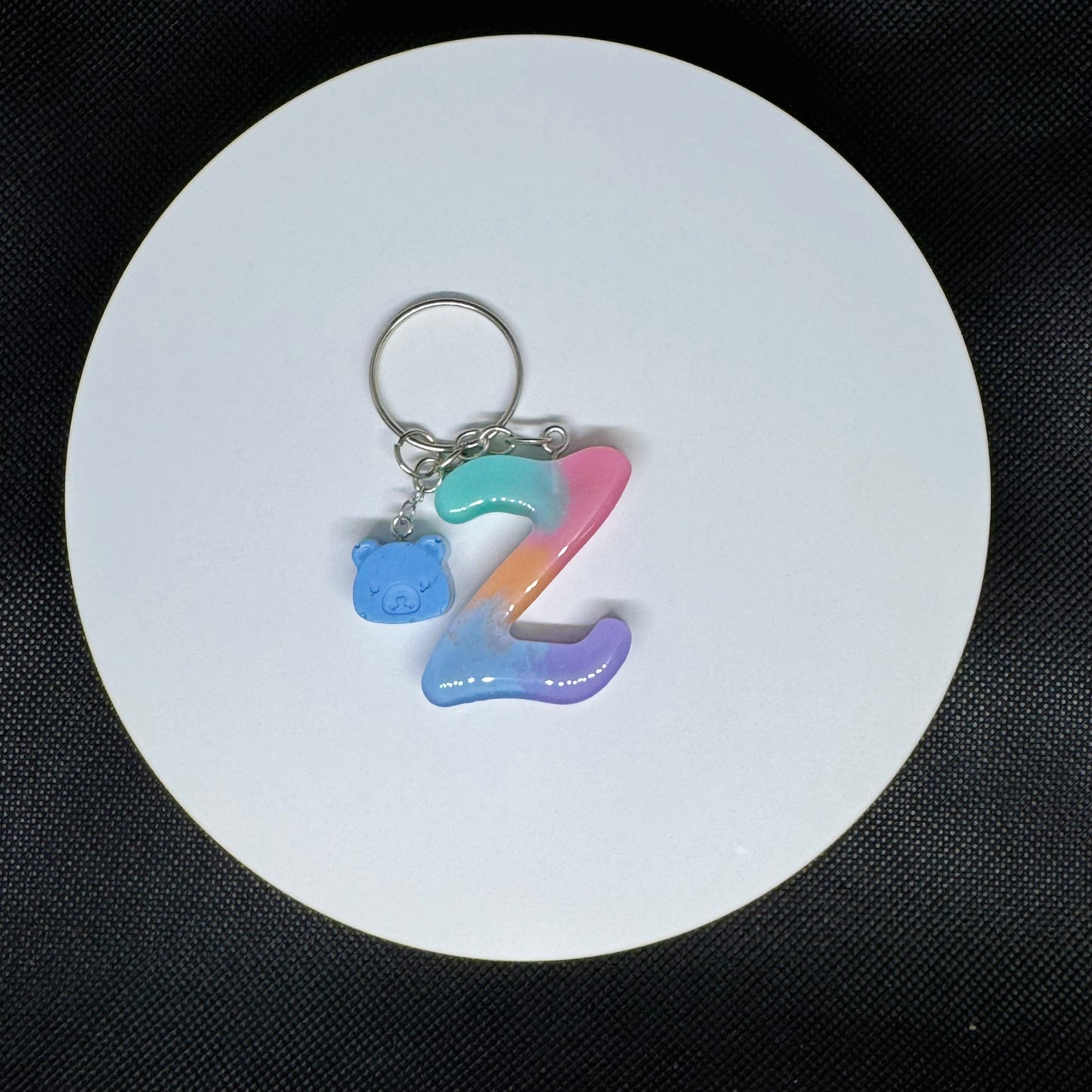 Custom Pastel Resin Initial Keychains – Handmade Letter Charms with Cute Mini Accessorie