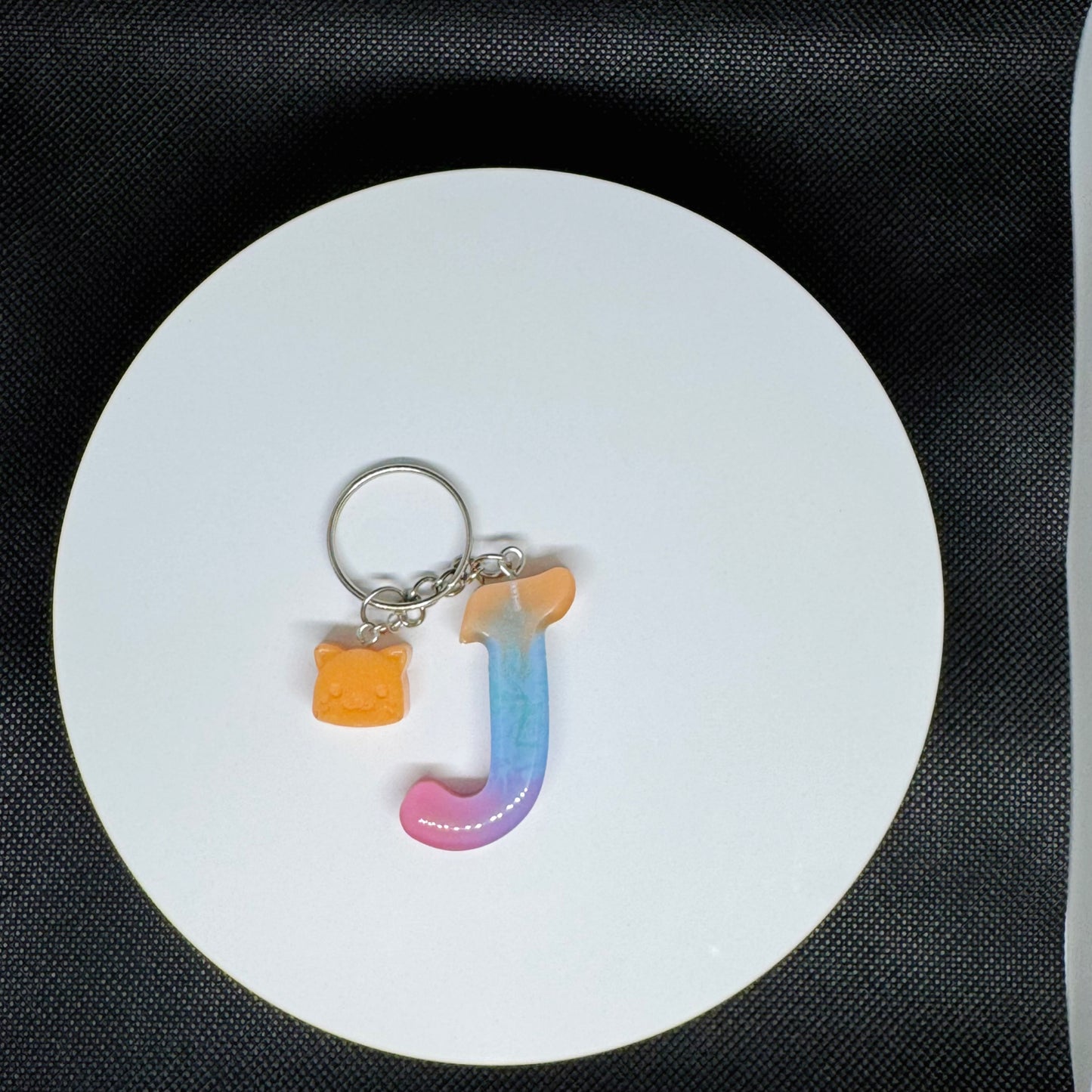 Custom Pastel Resin Initial Keychains – Handmade Letter Charms with Cute Mini Accessorie