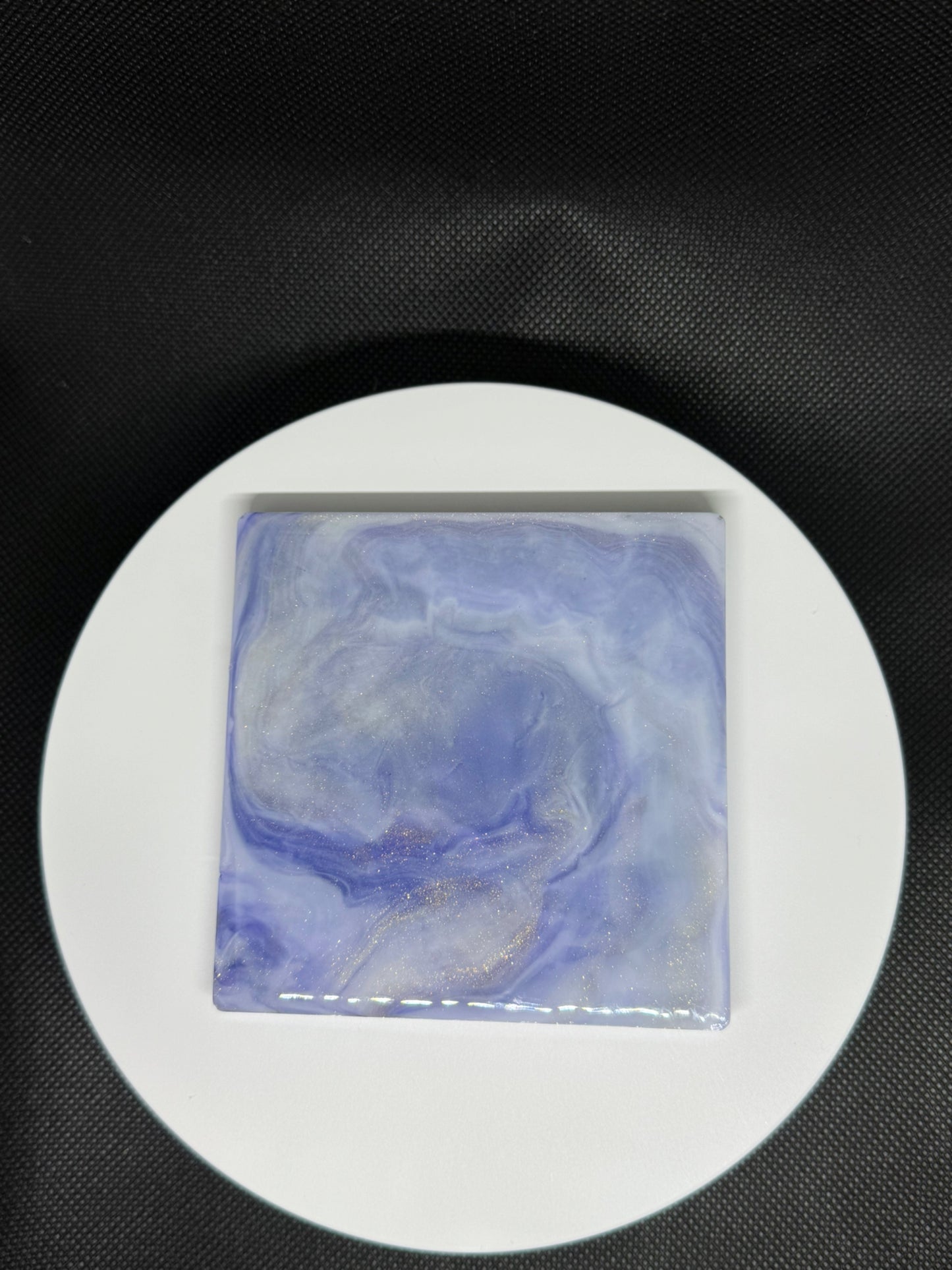 Celestial Epoxy Resin Coasters – Handmade Galaxy Blue & Gold Glitter Marble Effect – Set of 6