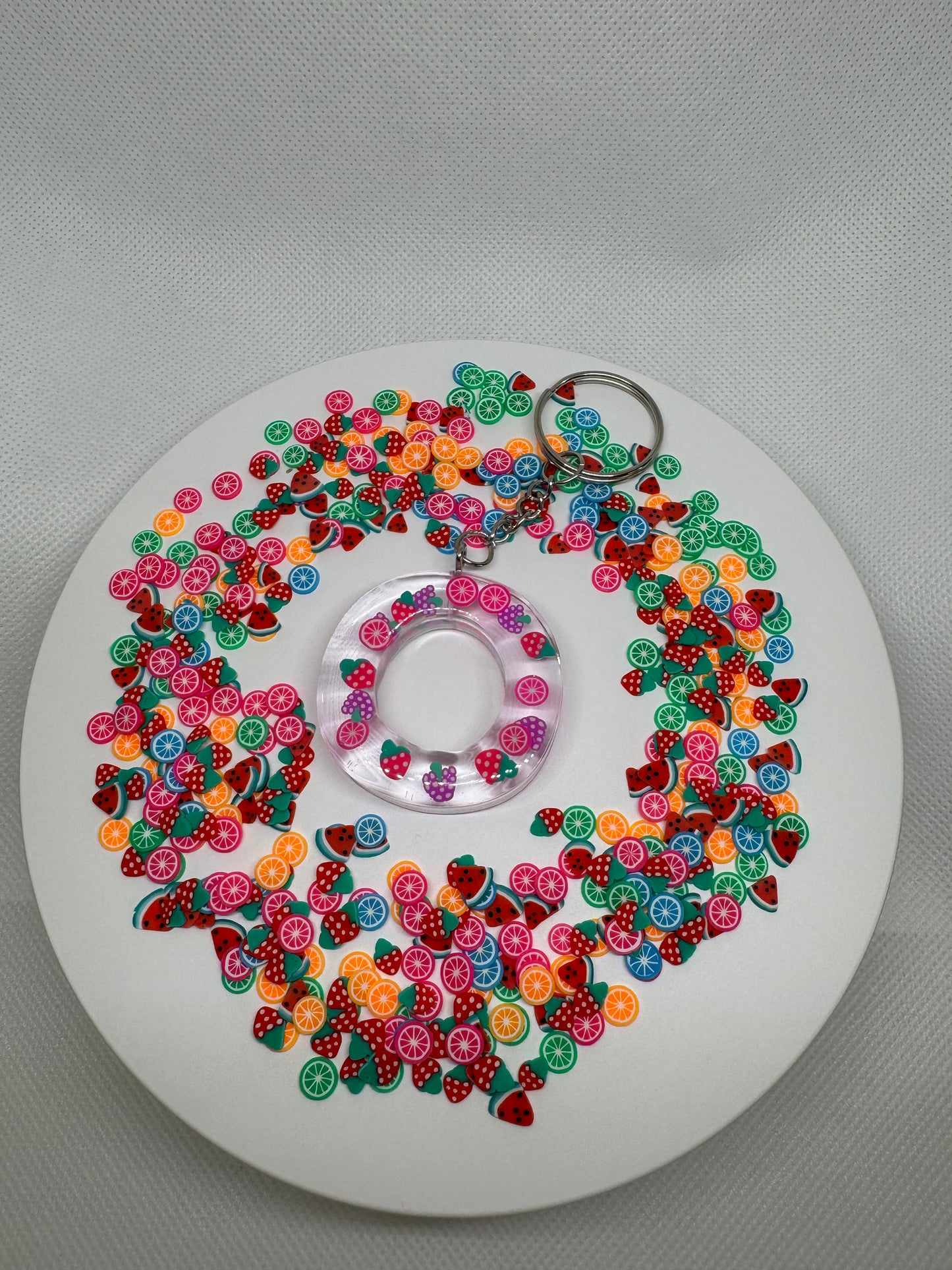 Alphabet letter keychain Fruits🍓🍒🍉🍎