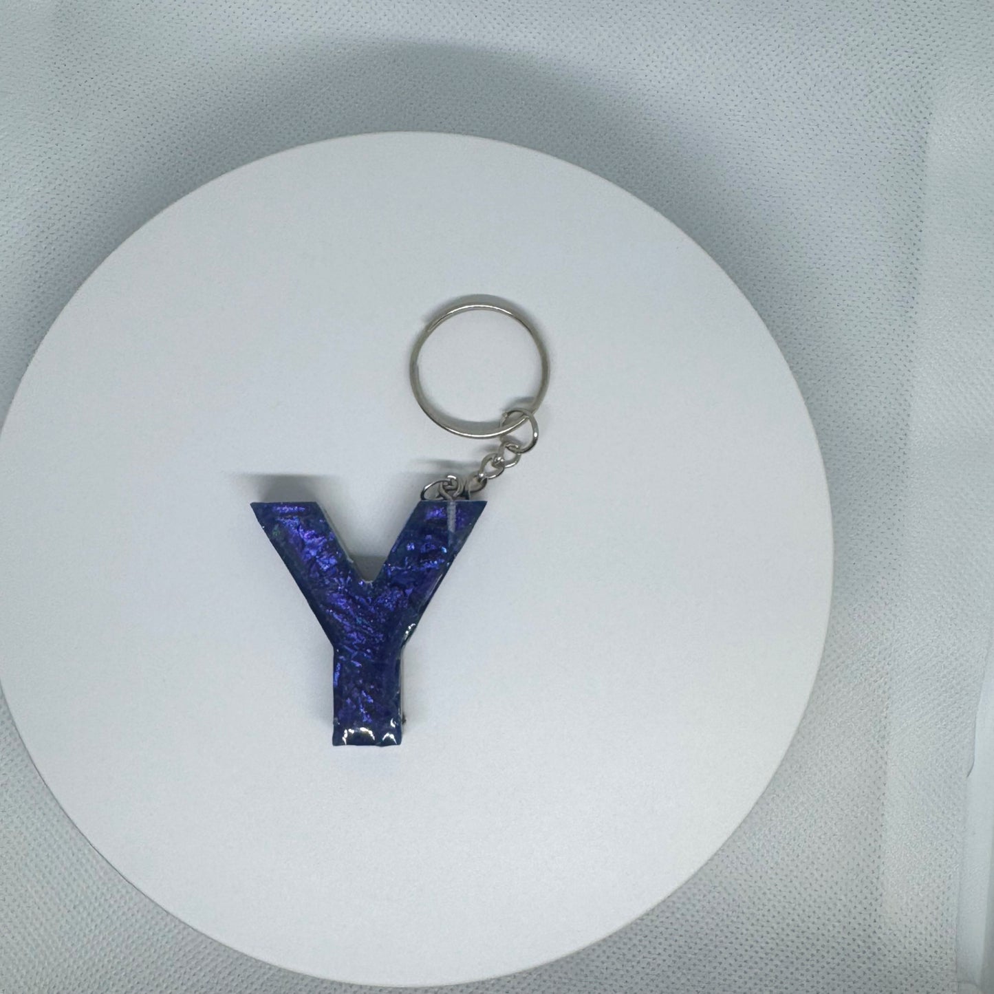 “Midnight Galaxy Letter Keychain”