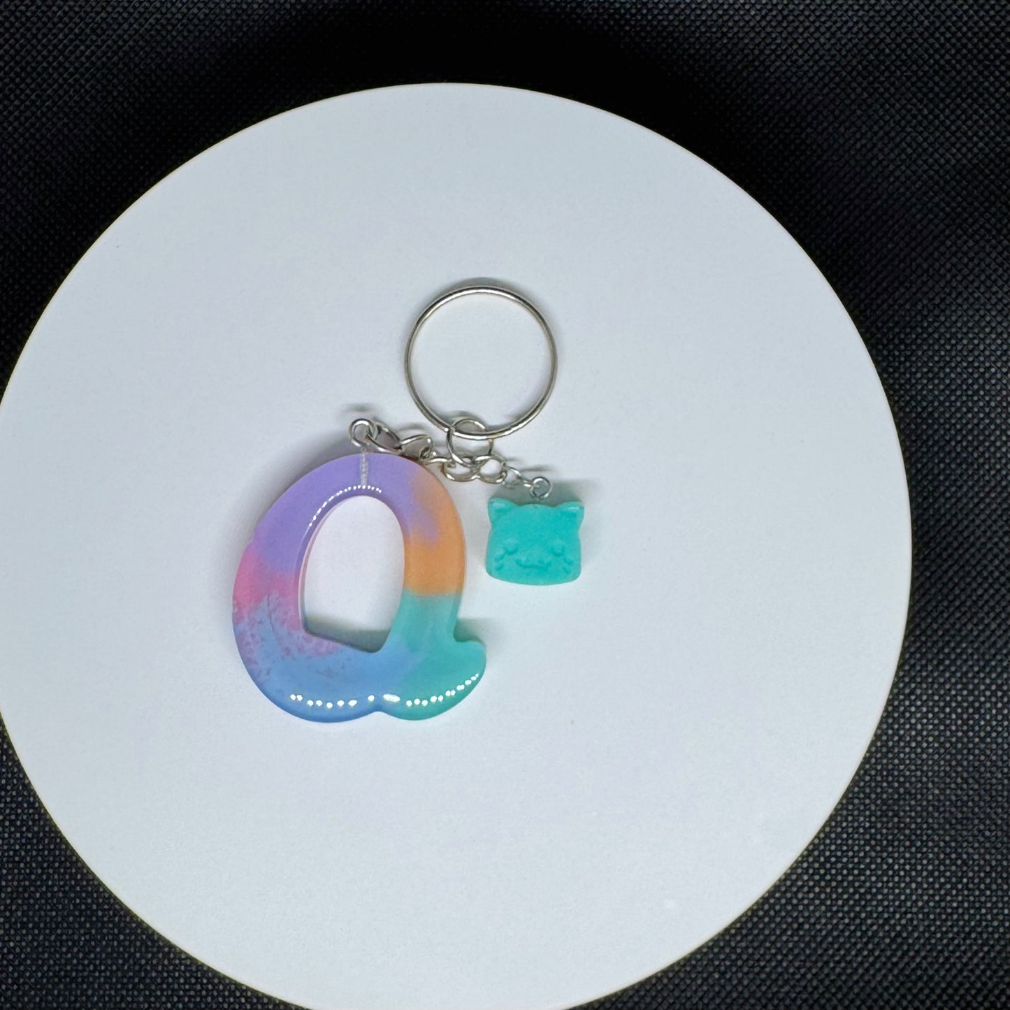 Custom Pastel Resin Initial Keychains – Handmade Letter Charms with Cute Mini Accessorie