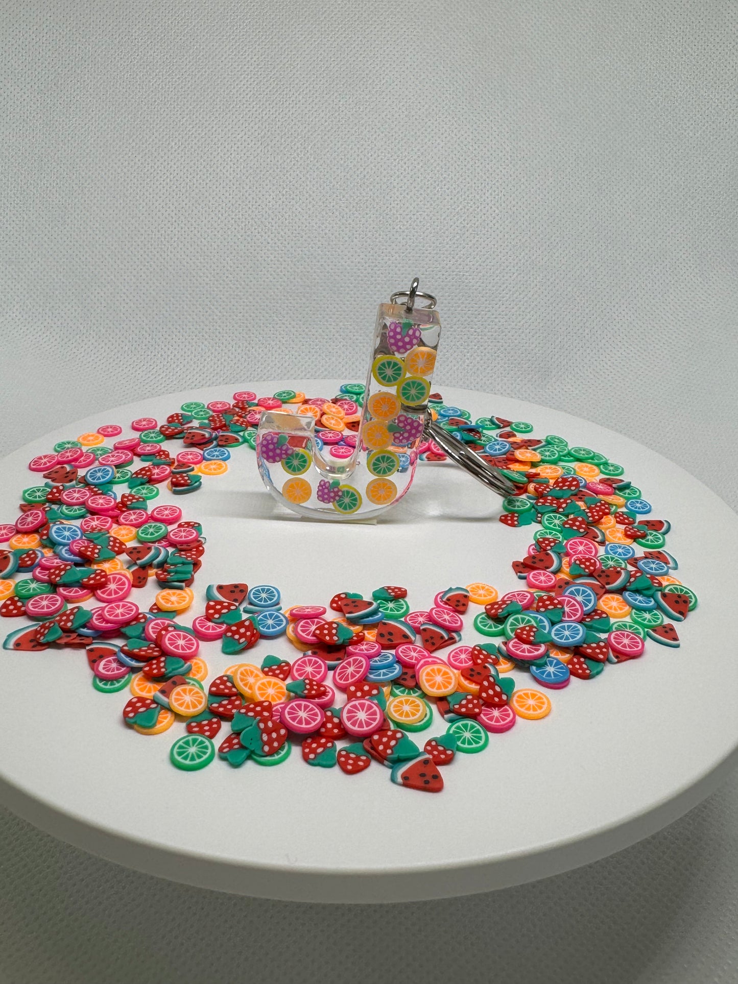 Alphabet letter keychain Fruits🍓🍒🍉🍎