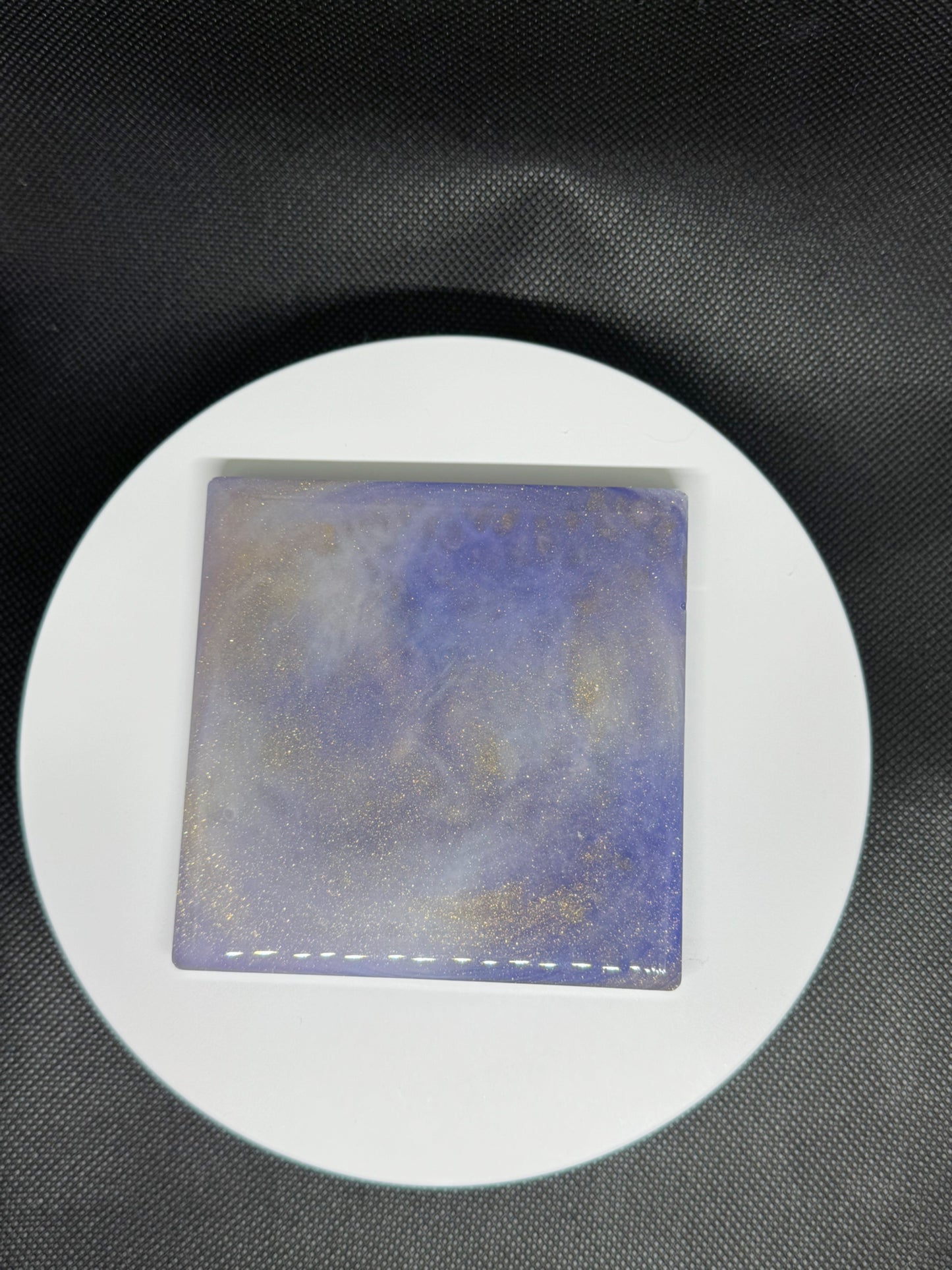 Celestial Epoxy Resin Coasters – Handmade Galaxy Blue & Gold Glitter Marble Effect – Set of 6