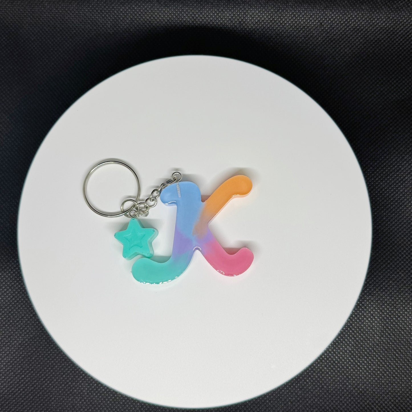 Custom Pastel Resin Initial Keychains – Handmade Letter Charms with Cute Mini Accessorie
