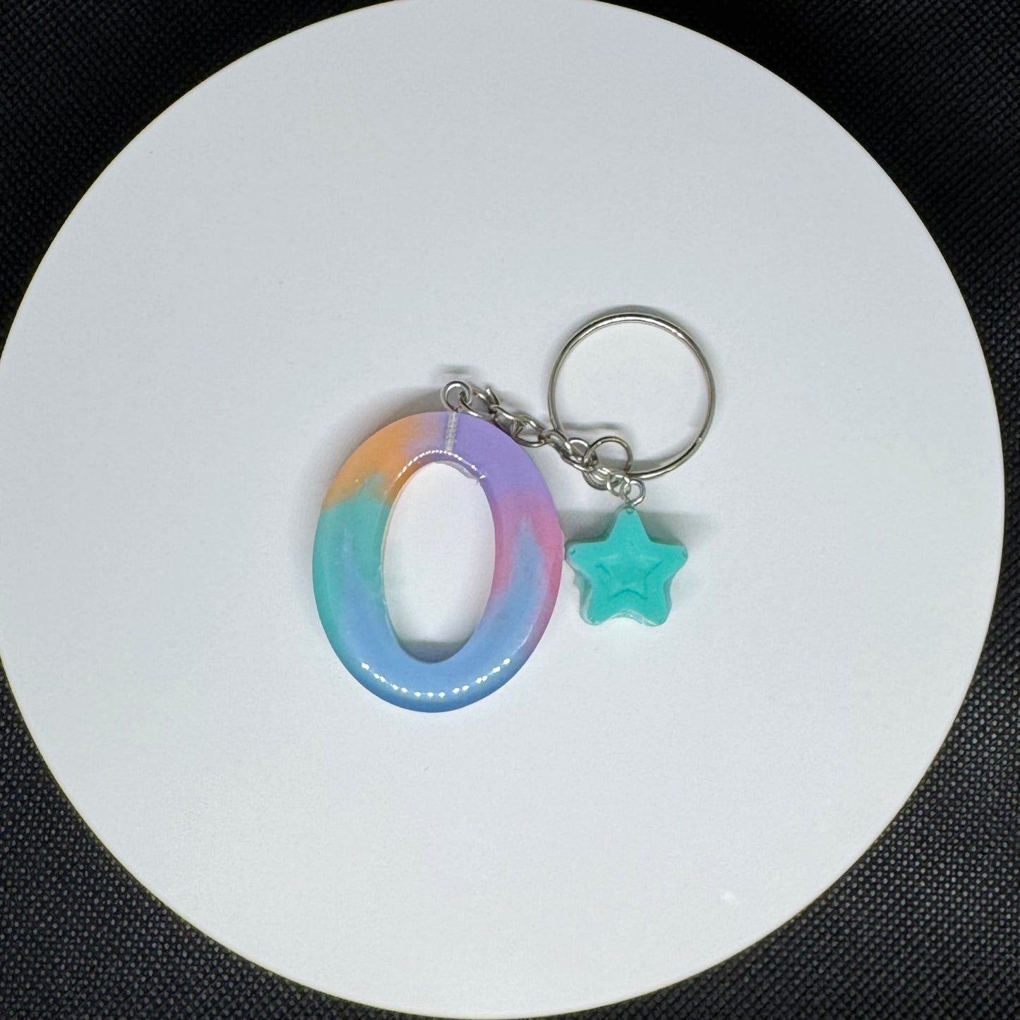 Custom Pastel Resin Initial Keychains – Handmade Letter Charms with Cute Mini Accessorie