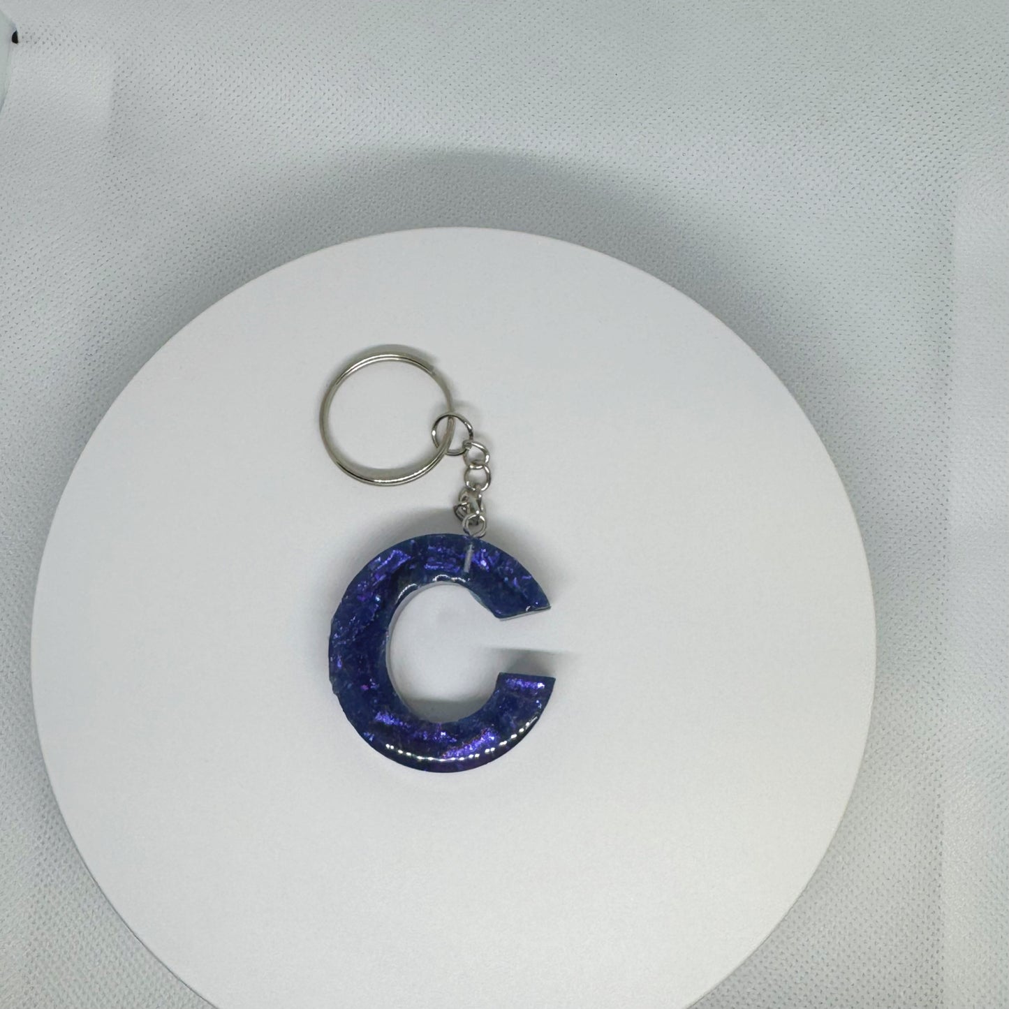 “Midnight Galaxy Letter Keychain”