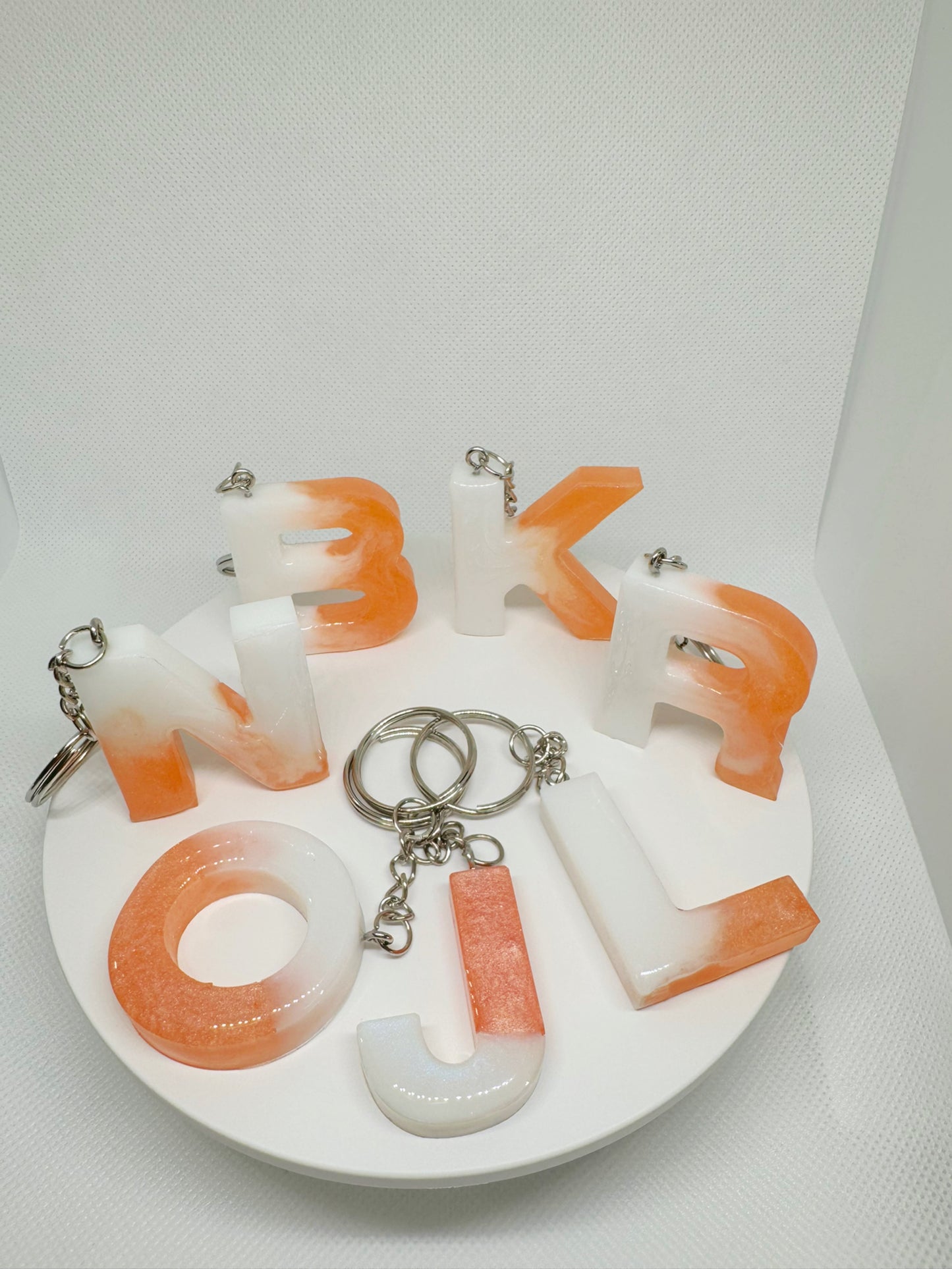 Glossy Alphabet letter  keychain