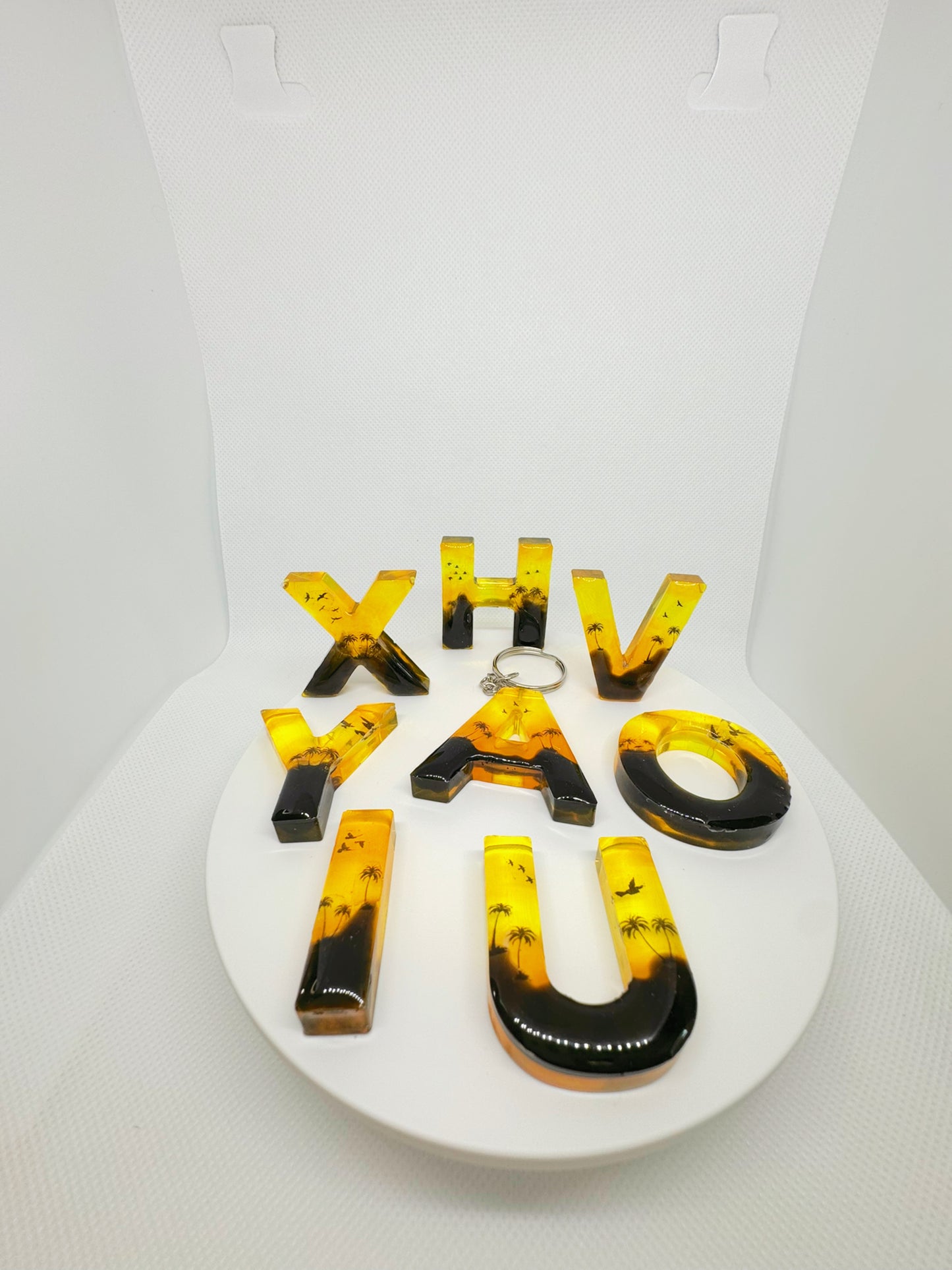 Sunset Keychain - Alphabet Letter