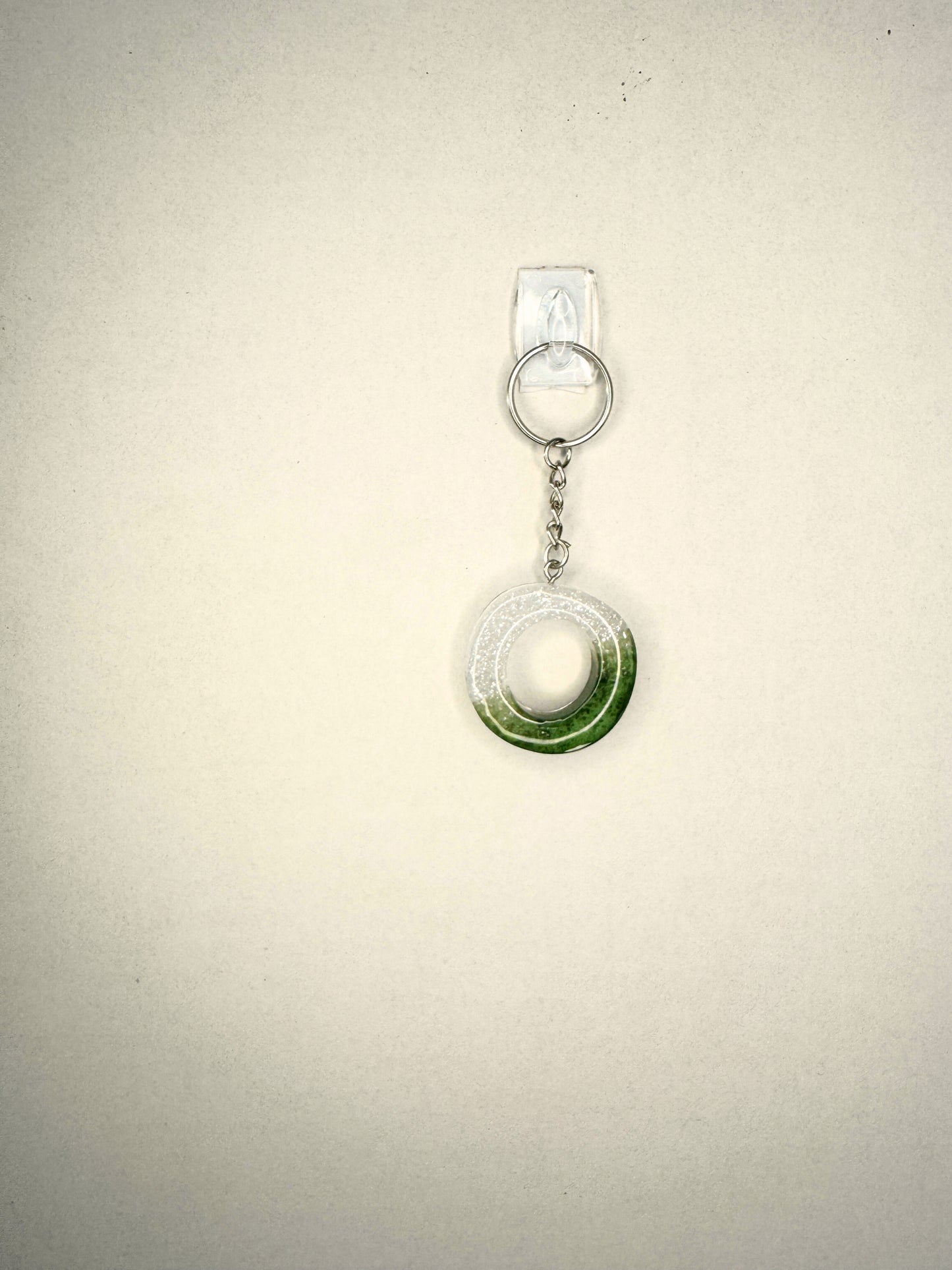 Alphabet letter  keychain Dark green and Silver